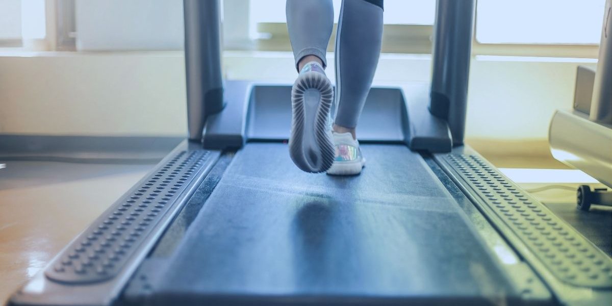 person walking on a treadmill