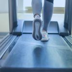 person walking on a treadmill