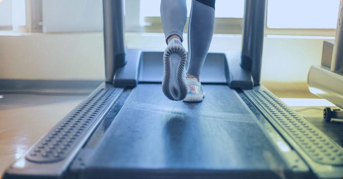 person walking on a treadmill